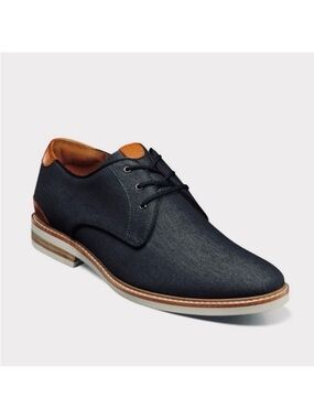 Florsheim Leather and Canvas Highland Black and Tan Oxfords